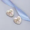 Boucles d'oreilles Vintage en forme de goutte d'huile pour femmes, en alliage de Zinc, strass incrustés, nœud papillon, produits tendance, bijoux pour filles