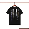 T-shirts pour hommes Amris Mens Designer Shirt T Hommes Chemises Col rond Coton Mélange À Manches Courtes Lettre Imprimé Mode Graphique Tshirt Tshirt Dhpqs