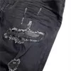 Mens Casual Jeans Whol Skinny Motorcycle Knee Hole hiphop Ripped Pants High Quality Fashion Pencil Denim Slim-leg Biker jean f180G
