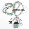 Anhänger Halsketten Md Fashion Bohemian Schmuck Accessoire Multi -Glas/Steine ​​mit Stein für Frauen Geschenk Dropship geknotet