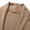 Pulls pour hommes Cardigan coréen Pull Top en tricot Vêtements masculins Noir à manches longues Col V Oversize Veste Manteau