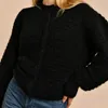 Tricots pour femmes Femmes Noir Tricot Pull Lurex O-Cou Simple Boutonnage 2023 Début Printemps Vintage Dames Cardigan