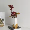 Vazen Modern Simple Electroplating Ceramic Golden Vase Light Luxury Home Living Room Desktop Flower Arrangement Container Decoratie