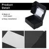 Gift Wrap 100 Pcs Mini Kraft Paper Box With Window Present Packaging Treat For Homemade Soap Bakery Candy (Black)