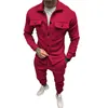 Men's Tracksuits 2023 Men Fashion Set Autumn Winter Button Casual Jacket Pants 2 Piece Suede Jogging Suit 230823