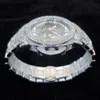 Watch Bands Mechanical For Men High End Silver Steel Hollow Auto Clock Luxury Diamond Hip Hop Waterproof Watches Drop 230824