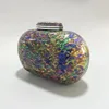 Evening Bag's Luxury Party Clutch Colorful Shell Acrylic Handbag Marble Bag Fashion Elegant Lady Roud Cute Purple Purse 230823