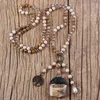 Anhänger Halsketten Md Fashion Bohemian Schmuck Accessoire Multi -Glas/Steine ​​mit Stein für Frauen Geschenk Dropship geknotet