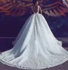 Gorgeous Arabic Backless Ball Gown Wedding Dresses Beaded Lace Applique Sweetheart Wedding Gowns Tulle Long Wedding Dresses Bridal