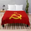 Blankets The Soviet Union Throw Blanket Prayer Flannel Blanket Emblem Red Printed Blanket for Sofa Bed Bedding Souvenir Gifts R230824