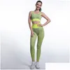 Yoga Outfit Sexy Snake Pattern Peach Hip Clothes Ladies Sports Bra Pants Seamless Suit Drop Delivery Outdoors Fitness Supplies Dhbl2