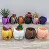 Vases Fesses Forme Résine Pot de Fleurs en 9 Couleurs Solide Style Simple Ornements pour Bureau Coloré Plante Pot de Fleur Jardin Décor À La Maison 230824