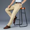 Brand Clothing Męskie Pants Pants Mężczyźni Spring Summer Business Stretch Grey Khaki Czarne cienkie spodnie Mężczyzna rozmiar 40 42LF20230824.