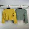 23 FW Women Sweaters Knits Designer Tops With Pocket Runway Brand Designer Crop Top Cashmere Blend Shirt High End Casual Elasticity Pullover Outwear Knitwear Jumper