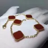 Pulsera de trébol para mujeres Diseñador de lujo Celi Jewelry Y Bracelets de 18 km de oro Placa de plata Agata Diamante Fashion Love Chail Farty Farty Mother Gift