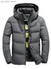 겨울 따뜻한 남자 재킷 코트 캐주얼 따뜻한 스탠드 칼라 더 두꺼운 모자 흰색 오리 파카 수컷 검은 겨울 다운 재킷 Q230823
