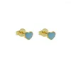 Stud Earrings Tiny Heart Earring Pastel Enamel Colorful Dainty Delicate Girl Women Jewelry