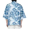 Этническая одежда Harajuku Women Men Men Yukata 2023 Японский цветочный принцип кардиган кардиган кимоно -уличная одежда традиционная косплей Haori Casual Top