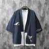 Roupas étnicas japonesas quimono cardigan homens haori yukata masculino samurai traje jaqueta masculina bordado 31325