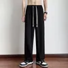 Men's Pants Ice Silk Trousers Men Summer Retro Casual Streetwear High Street Loose Straight Wide-leg Trousers Men Women Baggy Stripes Pants 230824