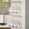 Kitchen Storage Acrylic Cup Holder Home Wall Mount 3 Slot Wine Glass Hanging Rack Shelf