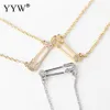 Jewerly Necklace Safety Pin Pendant Necklace oval Chain with lanestone for women2044