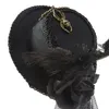 Forniture per feste Steampunk Mini Top Hat Gear Chain Cosplay Feather With Veil Halloween Capelli per capelli Clip