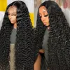 250% 30 inch 13x6 Transprrent Curly Human Hair Pruiken Braziliaanse losse diepe golfkant kant frontale pruik 5x5 HD kanten sluitingspruik voor vrouwen