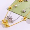 Ketten 2023 Trend Schmuck Halsketten für Frauen Gold Farbe Blumen Süße romantische Glück Clover Hochzeitsfeier Charms Zauber