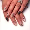 False Nails French Manicure Halloween Cartoon Fake Nials Black Spiders Interesspable Press