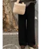 女性用パンツ2023秋/冬の洋ナシ型ボディ薄いニットワイドレッグ濃厚なドレープカジュアルストレートレッグパンタローデムジェール