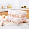 plastic carton kitchen storage box Grid Eggs holder Stackable freezer storage organizers storage Container HKD230812