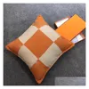 Cushion/Decorative Pillow Nordic Style Model Room Lunch Break Sofa Cushions Car Waist Back Cushion Wool Knitted Pillowcase Autumn Dr Dhsvi