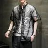 Roupas étnicas verão quimono cardigan homens bordados moda aiAin streetwear manga curta samurai harajuku japonês 30127