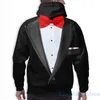 Moletom masculino masculino para mulheres para mulheres engraçadas Tuxedo realista imprimir capuz casual STREATWARE