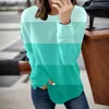 Women's Hoodies Patchwork Color Sweatshirts Womens Minimalism Outdoor Sports Tracksuits Harajuku Loose Crew Neck Basic Pullovers Tops