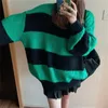 Frauenpullover Alien Kitty Green Verdickte Spring Chic Frauen Lose Streifen 2023 Pullover schlanker Vintage Office Dame gestrickt