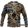Herren Hoodies Fashion Leopard Print für Herster Herbst Winter Kapuzejacke Fleece vielseitige Sweatshirts Langarmer übergroße Pullover