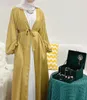 Ropa étnica Ropa de moda musulmana Mujeres Abaya Dubai Árabe Mangas de soplo con cordones Vestido de Ramadán Jilbab Hijab Robe Turquía Caftan Marocain Abayas 230824