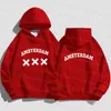 Sweats à capuche pour hommes Sweat à capuche Amsterdam Sweat-shirt unisexe pour hommes Survêtement surdimensionné décontracté Noir Marque Qualité Vêtements Streetwear Manches longues