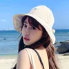 Berets Bucket Hat Women's Summer Sun-Shade Fisherman Face-Showing Small UV Protection Sun Ladies