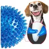 Dog Toys Tuggar Spiky boll Squeaky Chew Balls With Tra Bouncy Hållbart TPR -gummi för valpens tandvård och husdjur rengör droppleverans ho dh40d