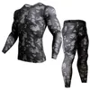 2 pezzi da pista compressione a compressione MMA maglietta a maniche lunghe kit rashgard kit camuffage gamberi gamberi fitness biancheria termica y2213c