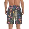 Men's Shorts Swimwear Mens Swim Beach Swimming Trunks For Man Kangaroo And Baby Flowers Leaves Swimsuit Surf Board Bathing Suit