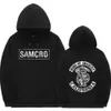 Sons of Anarchy SAMCRO DUBBEL SIDD PRINT HOUDIE SWEATSHIRT MÄNDE MODE DESIGN PUCKOVER MÄNLIGA FLEECE BOMULLHOUDIER