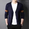 Sweaters voor heren Cardigan V Nek Hoge kwaliteit Lange mouw met één borsten met één borsten Business Casual Male 3xl