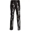 Pantaloni da uomo lucido PVC Lattice pantaloni da uomo motocicli