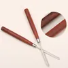 Spatule de maquillage cosmétique en acier inoxydable, outil d'agitation, bâton de mélangeur cosmétique, spatule à Long manche en bois, dépôt de colle UV, outil de mélange de Gel