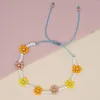 Strand Yastyt Bracciale fiore a margherita per donna ragazza y2k gioielli alla moda piccoli braccialetti regolabili corda regolare dei bracletti di perline delicati
