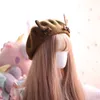 Berets Girl Wool Christmas Antlers Beret Cozy Cute Hat Women Beanie Unisex Artist Cap Dome solid color decorate Wholesale 230823